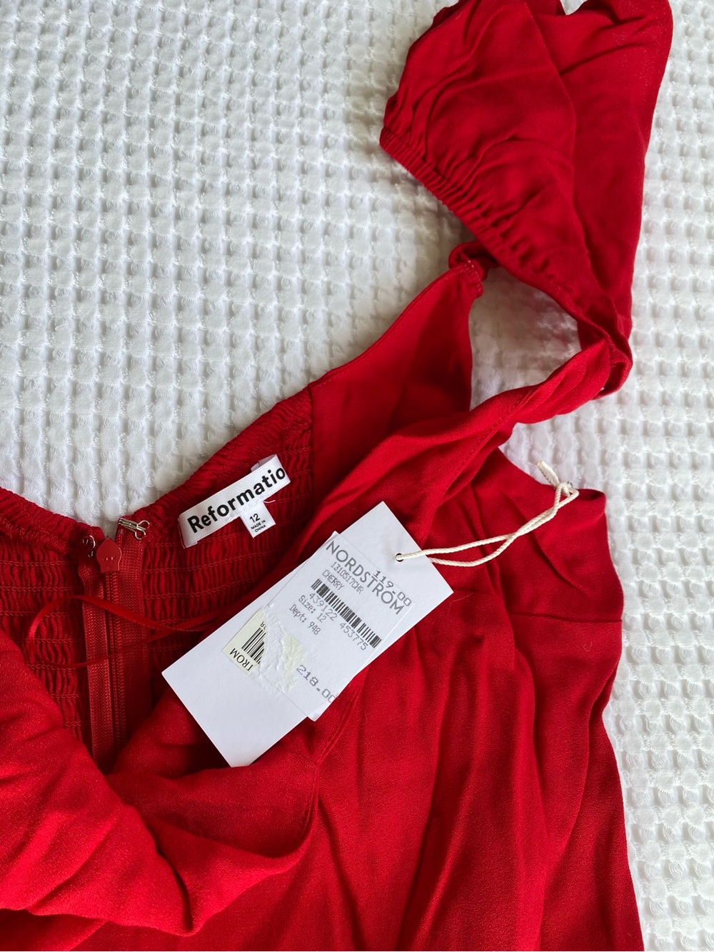 Reformation Baxley Red Midi Dress Size 12 NWT - Picture 4 of 11